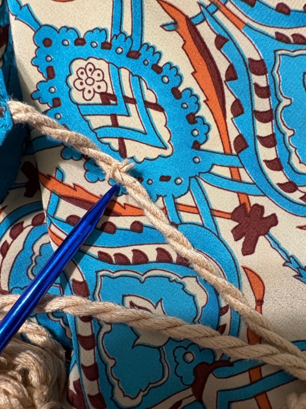 Plenty by Tracy Reese  Silk Turquoise Printed V-Neck Midi Wrap Dress w Rope Tie - Picture 15 of 15